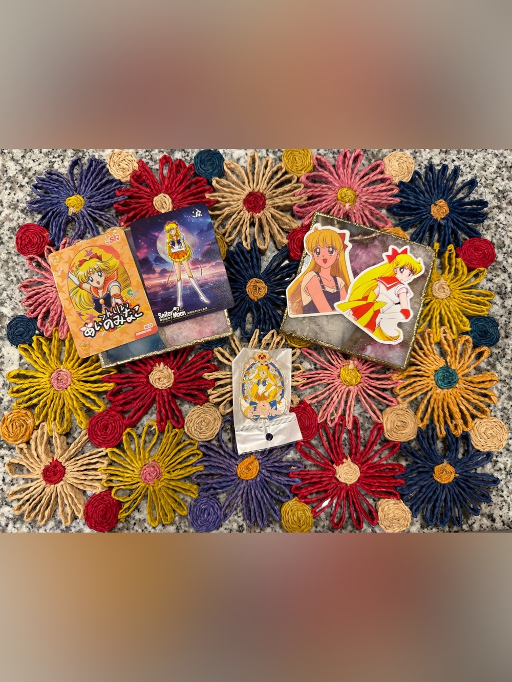 NEW Sailor Saturn Sticker, Pin, and Trading Cards Bundle